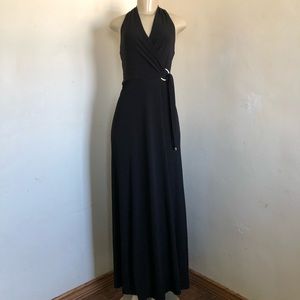 WHBM Size 2 Black Halter MAXI Dress
